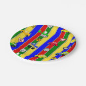 トラック、車、トラクターと交通シンボルや象徴誕生日 ペーパープレート (アングル)