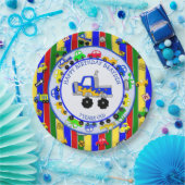 トラック、車、トラクターと交通シンボルや象徴誕生日 ペーパープレート (パーティー)