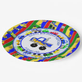 トラック、車、トラクターと交通シンボルや象徴誕生日 ペーパープレート (アングル)