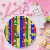 トラック、車、トラクターと交通シンボルや象徴誕生日 ペーパープレート (パーティー)