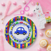 トラック、車、トラクターと交通シンボルや象徴誕生日 ペーパープレート (パーティー)