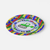 トラック、車、トラクターと交通シンボルや象徴誕生日 ペーパープレート (アングル)