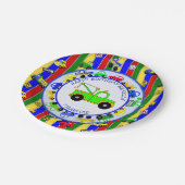 トラック、車、トラクターと交通シンボルや象徴誕生日 ペーパープレート (アングル)