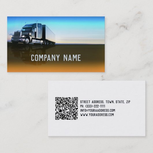 トラック – 輸送および物流の名刺 名刺 (正面/裏面)