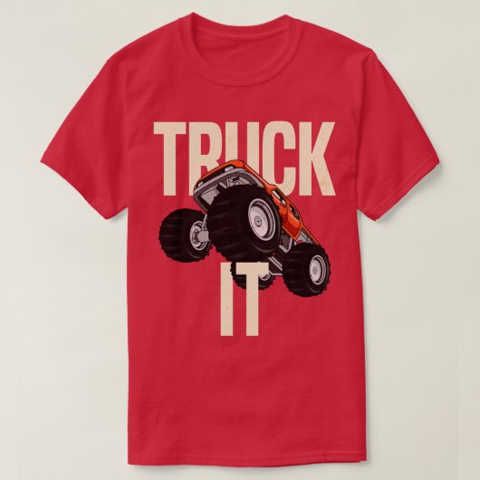 トラックitモンスター4x4ピックアップトラックレッドネックカウボーイC Tシャツ (デザイン正面)