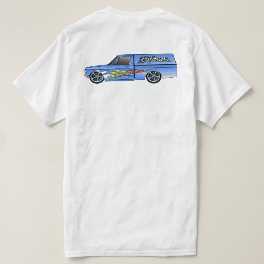 トラックLoveガレージフレーミングキャンパーデザイン Tシャツ (デザイン裏面)