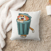 トラッシュ付き犬 クッション (ブランケット)