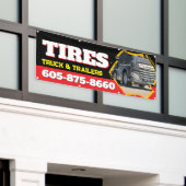 トラッストップクタイヤストアカスタム 横断幕 (ビルの外側)