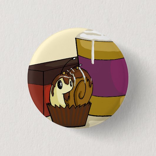 トラッフルのかたつむり 缶バッジ (正面)