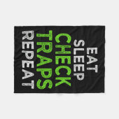 トラップおもしろいファーベラー狩り フリースブランケット (正面(横))