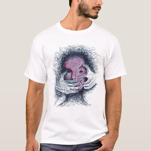 トラップされた感情 - 超現実的抽象芸術Tシャツデザイン Tシャツ (正面)