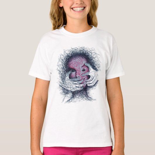 トラップされた感情 - 超現実的抽象芸術Tシャツデザイン Tシャツ (正面)