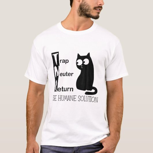 トラップノイターは人道的解決を返す。かわいい猫 Tシャツ (正面)
