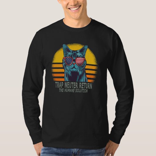 トラップ好中球戻り(TNR)人道的解決策フェラル Tシャツ (正面)
