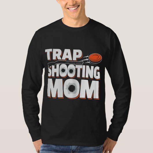 トラップ射撃、 発砲ママ Tシャツ (正面)