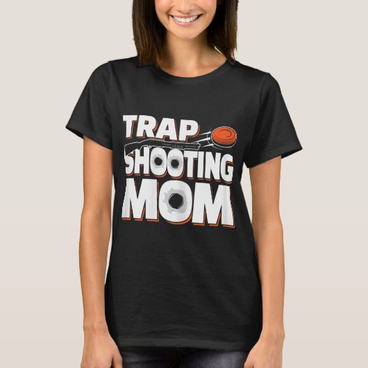 トラップ射撃、 発砲ママ Tシャツ (正面)