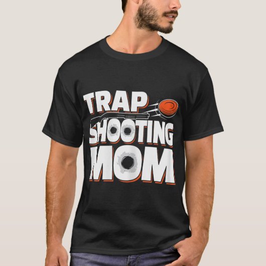 トラップ射撃、 発砲ママ Tシャツ (正面)