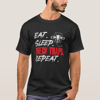 トラップ食べスリープチェックのトラップの繰り返しトラップ狩り Tシャツ