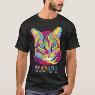 トラップ・ニューター・リターン TNR 人道的解決策 猫 アート Tシャツ