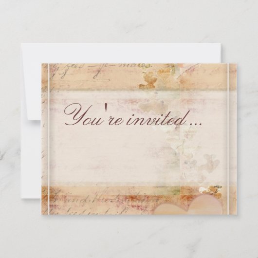 トラディショナルでヴィンテージなウェディングデザイン 招待状 (正面)