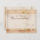 トラディショナルでヴィンテージなウェディングデザイン 招待状 (正面/裏面)