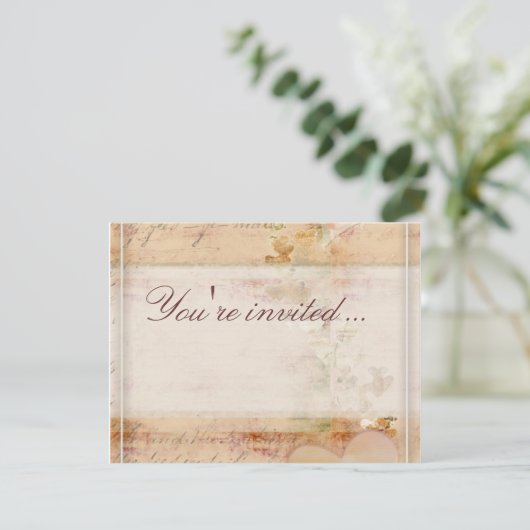 トラディショナルでヴィンテージなウェディングデザイン 招待状 (スタンド正面)