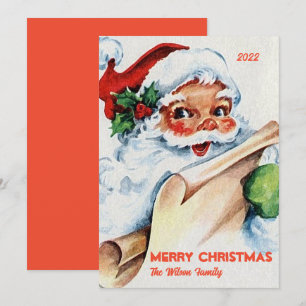 トラディショナルなサンタクロースのカスタム メリークリスマス シーズンカード