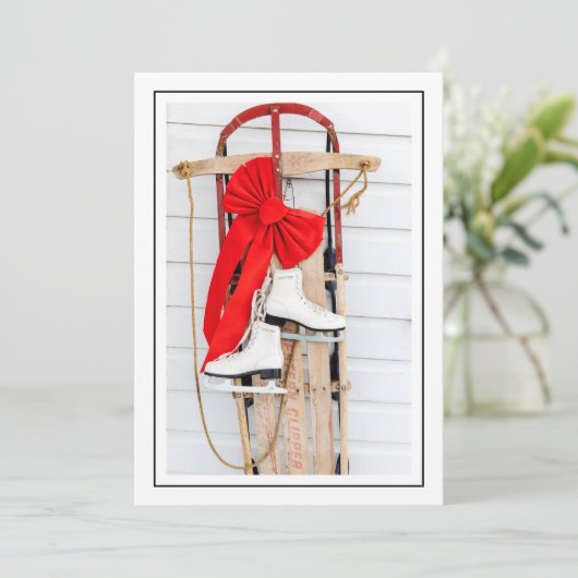 トラディショナルなスレッジとアイススケート シーズンカード (スタンド正面)