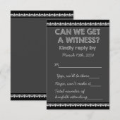 トラディショナルなチョークボードスタイルのカントリーウェディングの返信ハガキ 出欠カード (正面/裏面)