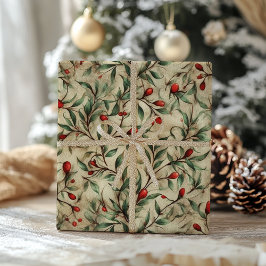 トラディショナルなヴィンテージ 猫 クリスマス ギフト包装紙 ラッピングペーパー