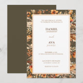 トラディショナル アース ブラウン エレガンス インビテーション (正面/裏面)