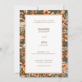 トラディショナル アース ブラウン エレガンス インビテーション