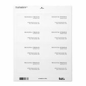 トラディショナル クリーン プレーン ホワイト ミニマル ラベル (フルシート)