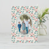 トラディショナル グリーン＆レッド グランド ミレニアル パターン 招待状 (スタンド正面)