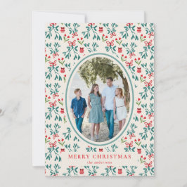 トラディショナル グリーン＆レッド グランド ミレニアル パターン 招待状