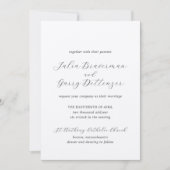 トラディショナル グレイ エレガント ウェディング 招待状 (正面)