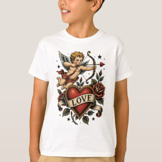 トラディショナル タトゥーハート Tシャツ