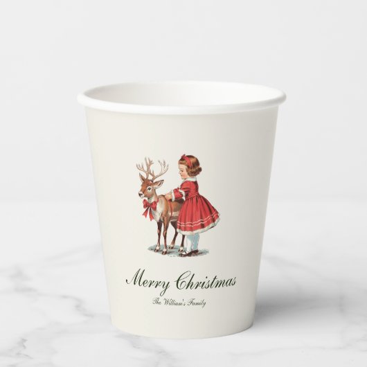 トラディショナル ビンテージ クリスマス 紙コップ (正面)