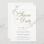 トラディショナル フォーマル オーキッド ウェディング セーブ・ザ・デート 招待状 (正面/裏面)