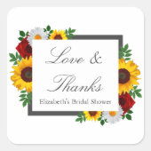 トラディショナル フローラル ブライダル シャワー スクエアシール (正面)
