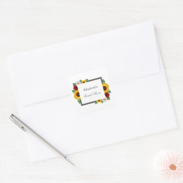 トラディショナル フローラル ブライダル シャワー スクエアシール