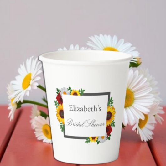 トラディショナル フローラル ブライダル シャワー 紙コップ