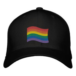 トラディショナルLGBTQ+ プライドフラグ刺繍入りベースボールキャップ 刺繍入りキャップ