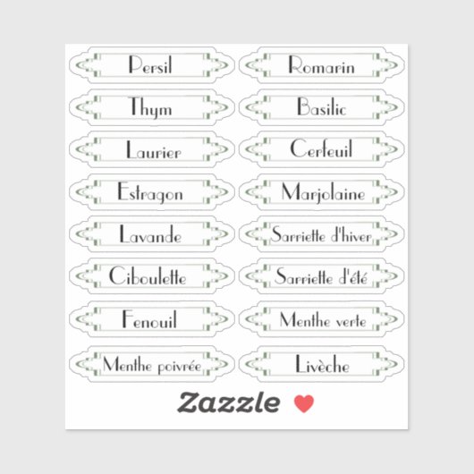 トラディショネルジャルダンフランセエルベエティケッツ シール (シート)