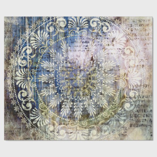 トラディットグランジを使用したアートヴィンテージのテクスチャ付き背景 ラッピングペーパー (フラット)