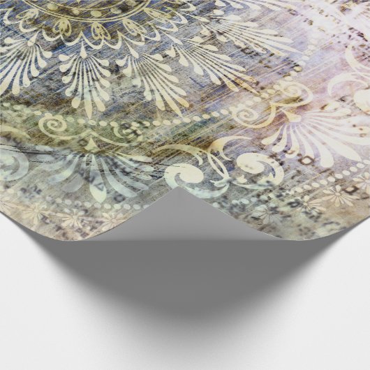 トラディットグランジを使用したアートヴィンテージのテクスチャ付き背景 ラッピングペーパー (角)