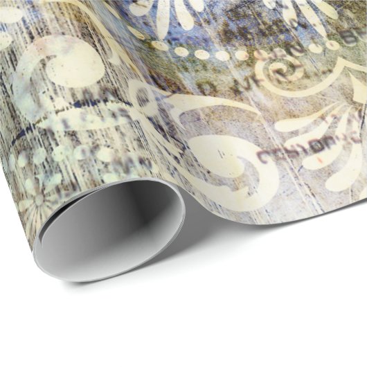 トラディットグランジを使用したアートヴィンテージのテクスチャ付き背景 ラッピングペーパー (ロールコーナー)