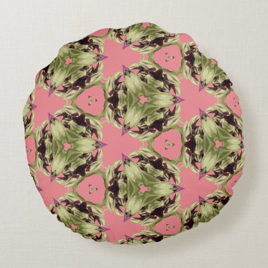 トラデスカンティア万華鏡のように千変万化するパターン ラウンドクッション (裏面)