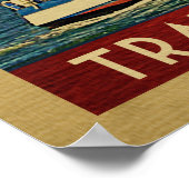 トラバースシティセイボートヴィンテージトラベルミシガン ポスター (角)