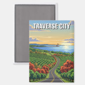 トラバースシティミシガントラベル マグネット (正面/裏面)